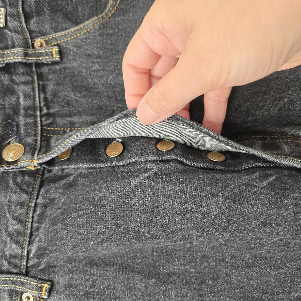 Levi's 501 Button Fly Black Washed Jeans 38x33 - Picture 2 of 8